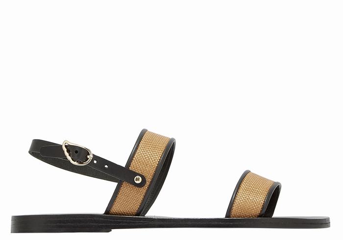 Sandały Casual Damskie Ancient Greek Sandals Clio Brązowe Czarne | CBN8882UX