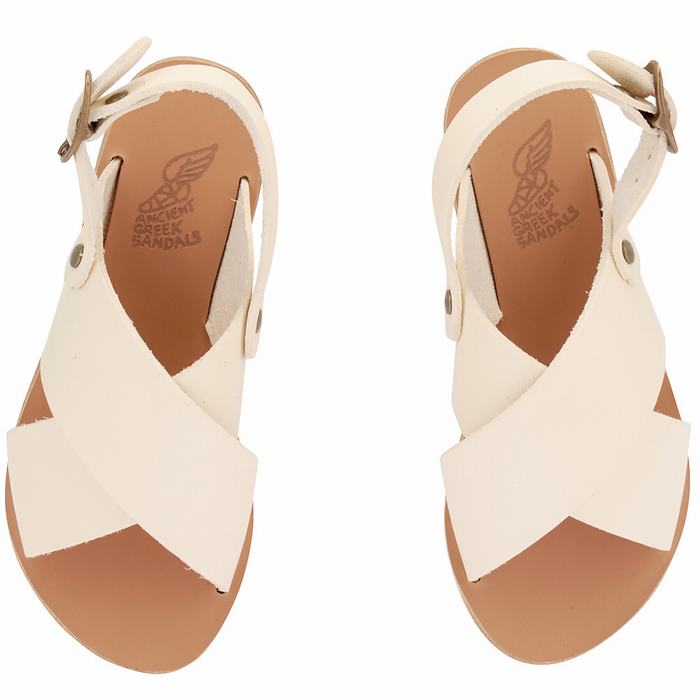 Sandały Casual Dziecięce Ancient Greek Sandals Little Maria Soft Białe | TRE2271IS