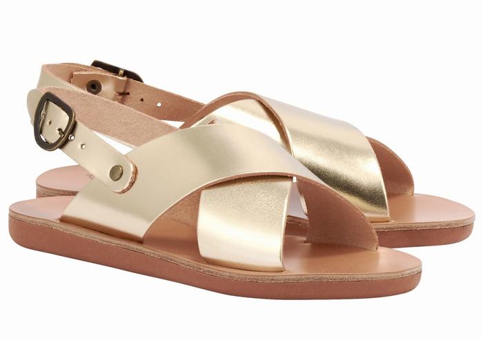 Sandały Casual Dziecięce Ancient Greek Sandals Little Maria Soft Złote Białe | SSY825RC