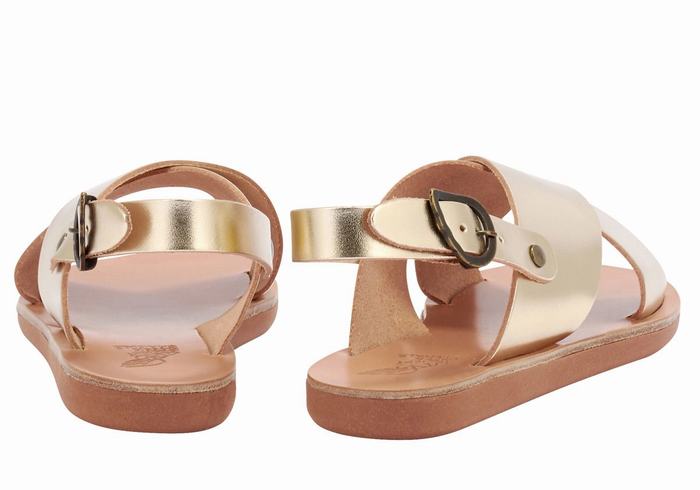 Sandały Casual Dziecięce Ancient Greek Sandals Little Maria Soft Złote Białe | SSY825RC