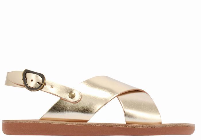 Sandały Casual Dziecięce Ancient Greek Sandals Little Maria Soft Złote Białe | SSY825RC