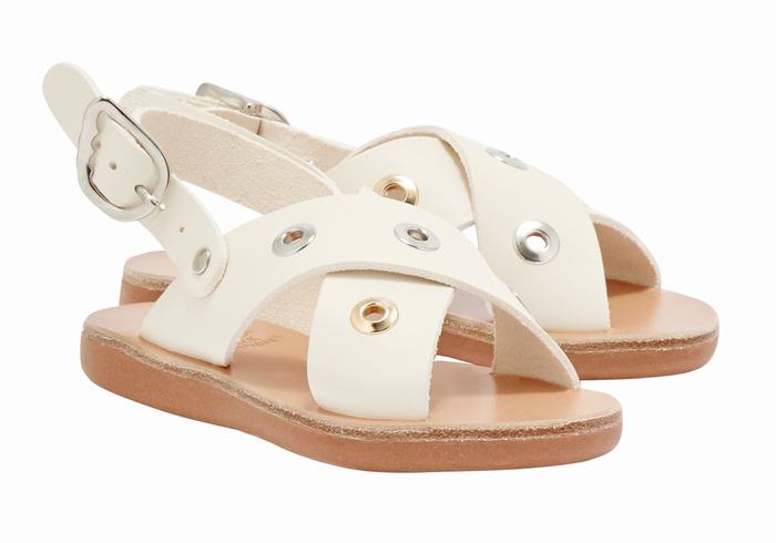 Sandały Casual Dziecięce Ancient Greek Sandals Little Maria Eyelets Soft Białe | KKM9253PP