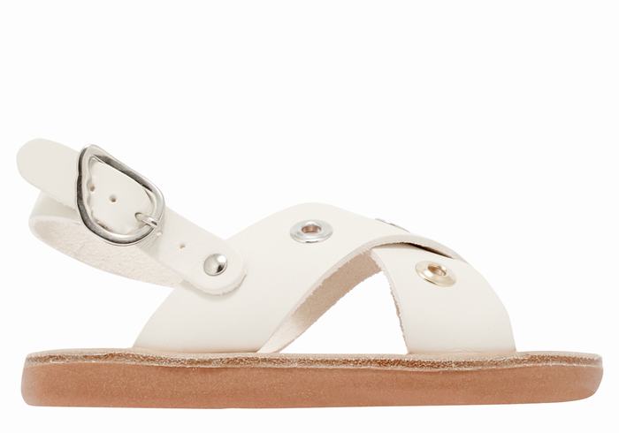 Sandały Casual Dziecięce Ancient Greek Sandals Little Maria Eyelets Soft Białe | KKM9253PP