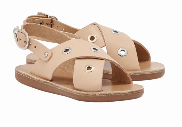 Sandały Casual Dziecięce Ancient Greek Sandals Little Maria Eyelets Soft Beżowe | YBB7091VM