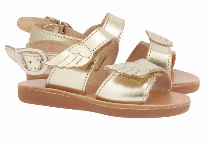 Sandały Casual Dziecięce Ancient Greek Sandals Little Iliada Soft Złote Białe | HHW3846CJ