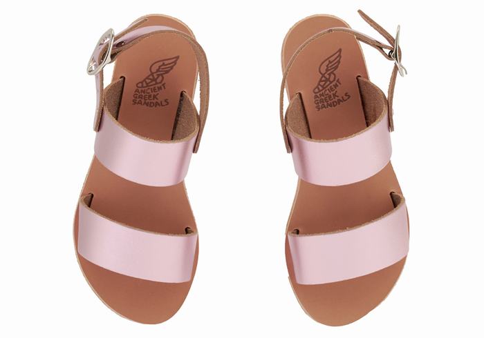 Sandały Casual Dziecięce Ancient Greek Sandals Little Clio Soft Różowe | DTA726IU