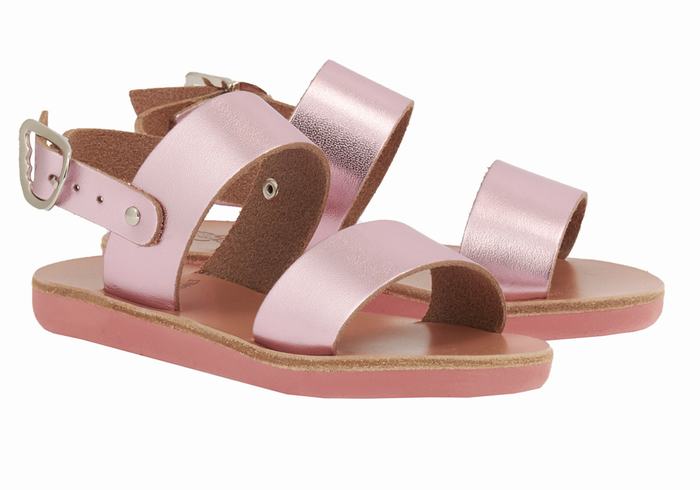 Sandały Casual Dziecięce Ancient Greek Sandals Little Clio Soft Różowe | DTA726IU