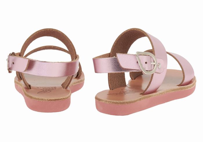 Sandały Casual Dziecięce Ancient Greek Sandals Little Clio Soft Różowe | DTA726IU