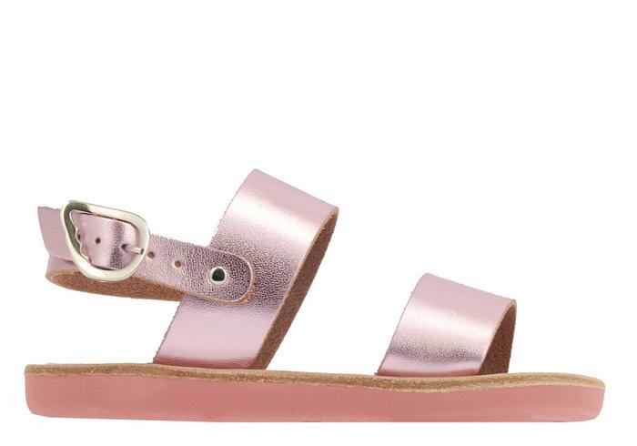 Sandały Casual Dziecięce Ancient Greek Sandals Little Clio Soft Różowe | DTA726IU