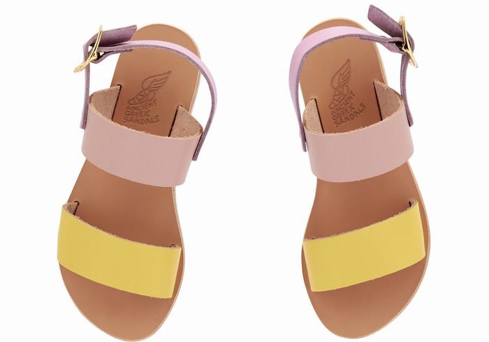 Sandały Casual Dziecięce Ancient Greek Sandals Little Clio Soft Żółte Różowe Fioletowe | TUP9347YJ