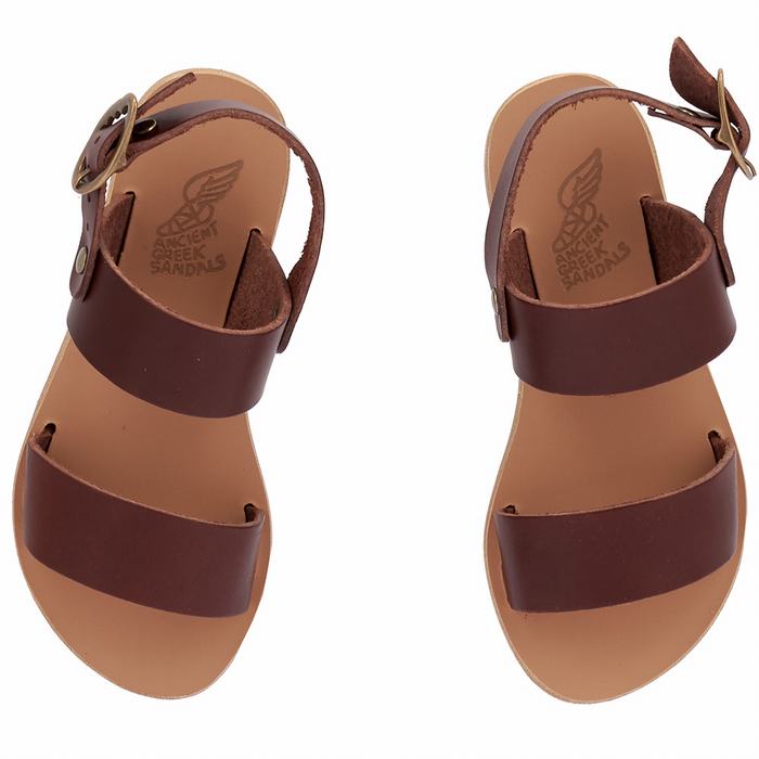 Sandały Casual Dziecięce Ancient Greek Sandals Little Clio Soft Kawa | SHT3964WY