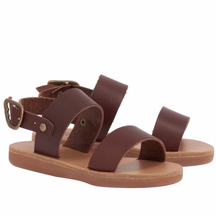 Sandały Casual Dziecięce Ancient Greek Sandals Little Clio Soft Kawa | SHT3964WY