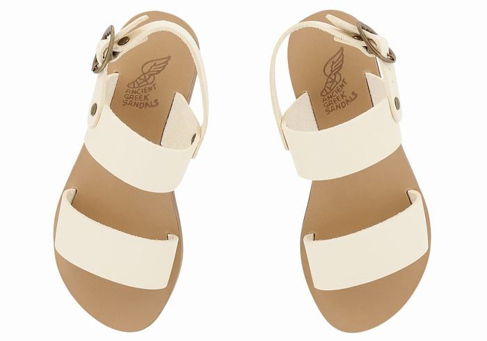 Sandały Casual Dziecięce Ancient Greek Sandals Little Clio Soft Białe | QNW7885DP