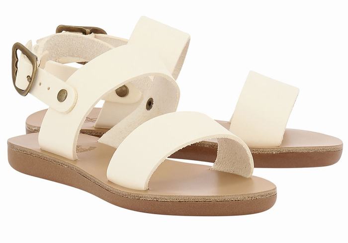 Sandały Casual Dziecięce Ancient Greek Sandals Little Clio Soft Białe | QNW7885DP