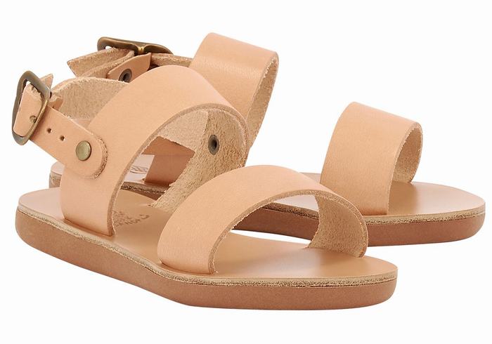 Sandały Casual Dziecięce Ancient Greek Sandals Little Clio Soft Beżowe | UIS4317PS