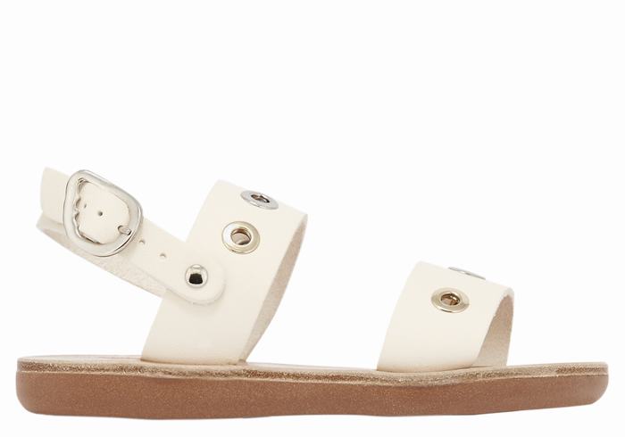 Sandały Casual Dziecięce Ancient Greek Sandals Little Clio Eyelets Soft Białe | VAZ83UN