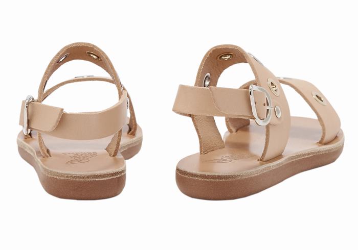 Sandały Casual Dziecięce Ancient Greek Sandals Little Clio Eyelets Soft Beżowe | MLA972LO