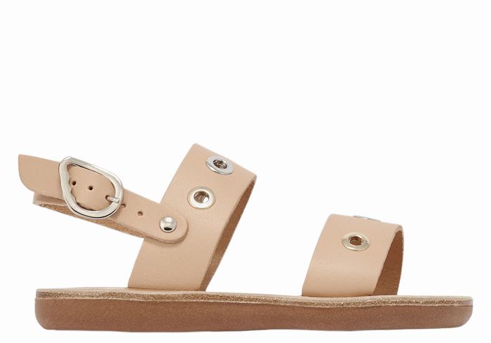 Sandały Casual Dziecięce Ancient Greek Sandals Little Clio Eyelets Soft Beżowe | MLA972LO