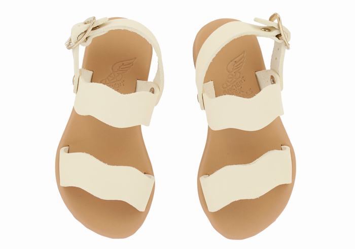 Sandały Casual Dziecięce Ancient Greek Sandals Little Calamos Soft Białe | UVF7389PR