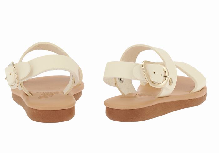 Sandały Casual Dziecięce Ancient Greek Sandals Little Calamos Soft Białe | UVF7389PR