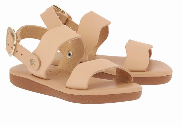 Sandały Casual Dziecięce Ancient Greek Sandals Little Calamos Soft Beżowe | OKA5081ZE