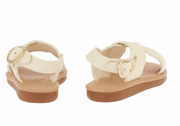 Sandały Casual Dziecięce Ancient Greek Sandals Little Atokos Soft Białe | PBA9638AM