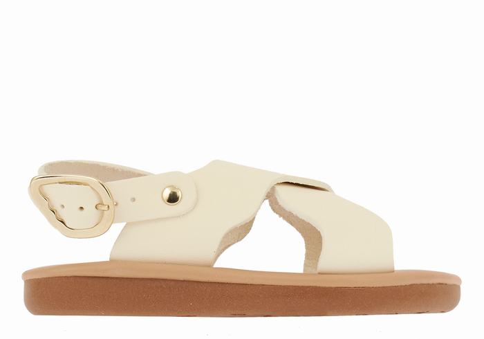 Sandały Casual Dziecięce Ancient Greek Sandals Little Atokos Soft Białe | PBA9638AM