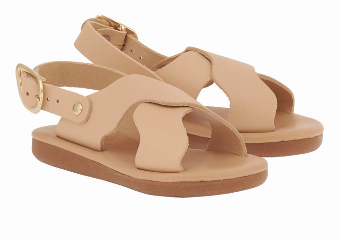 Sandały Casual Dziecięce Ancient Greek Sandals Little Atokos Soft Beżowe | YFY111CA