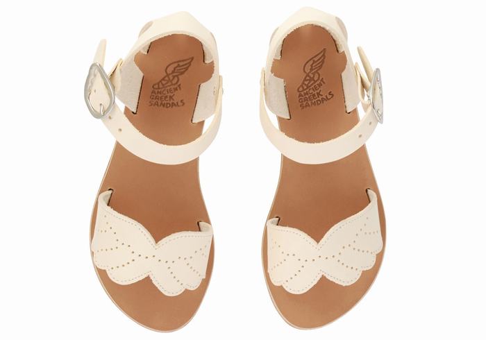 Sandały Casual Dziecięce Ancient Greek Sandals Little Andromeda Soft Białe | PKM3262TA