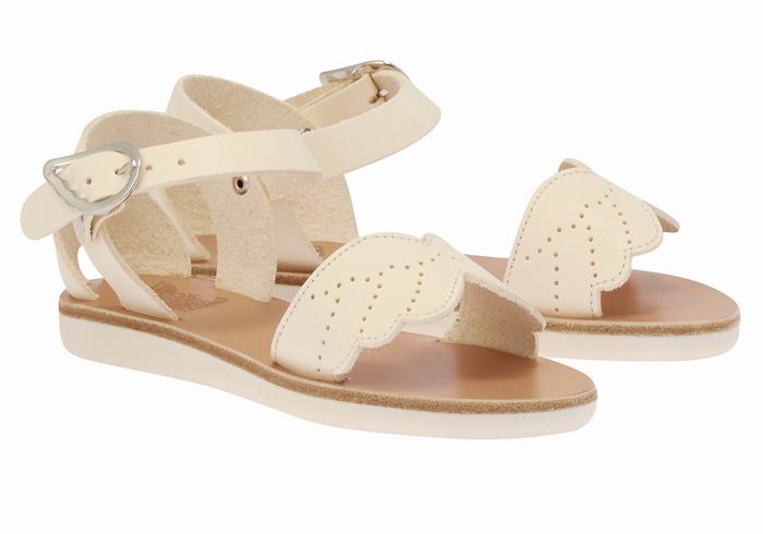 Sandały Casual Dziecięce Ancient Greek Sandals Little Andromeda Soft Białe | PKM3262TA