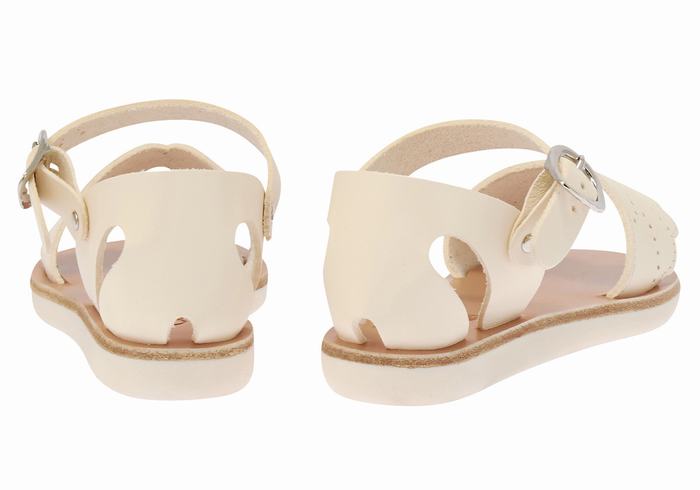 Sandały Casual Dziecięce Ancient Greek Sandals Little Andromeda Soft Białe | PKM3262TA