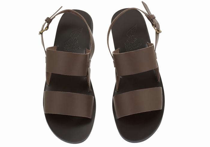 Sandały Casual Męskie Ancient Greek Sandals Irodotos Leather Czekolada | NPI8252JK