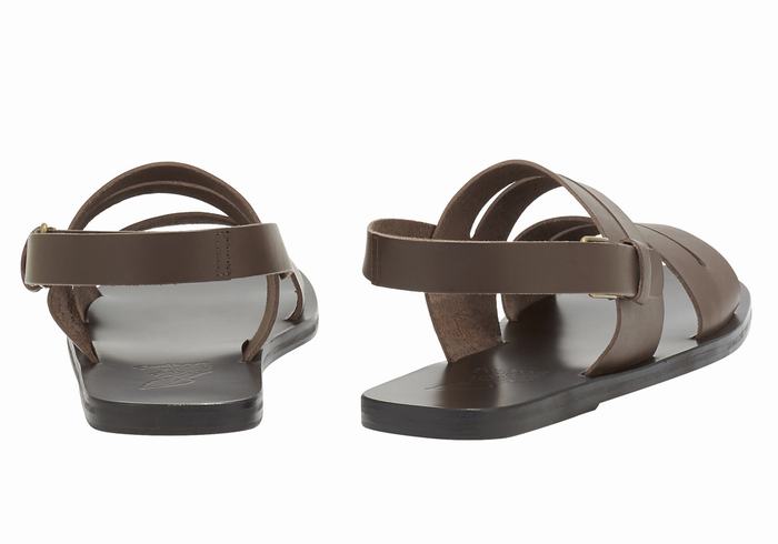 Sandały Casual Męskie Ancient Greek Sandals Irodotos Leather Czekolada | NPI8252JK