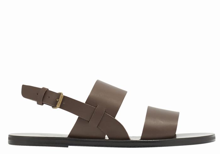 Sandały Casual Męskie Ancient Greek Sandals Irodotos Leather Czekolada | NPI8252JK