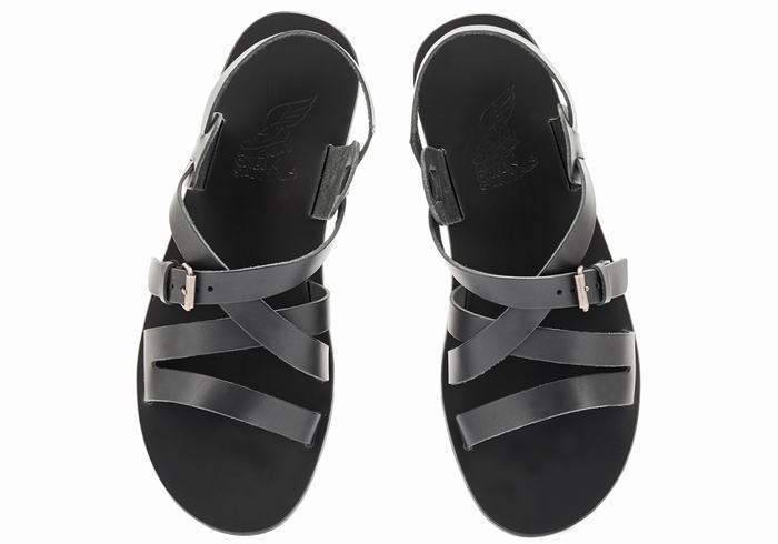 Sandały Casual Męskie Ancient Greek Sandals Hercules Leather Czarne | NBT1614BK