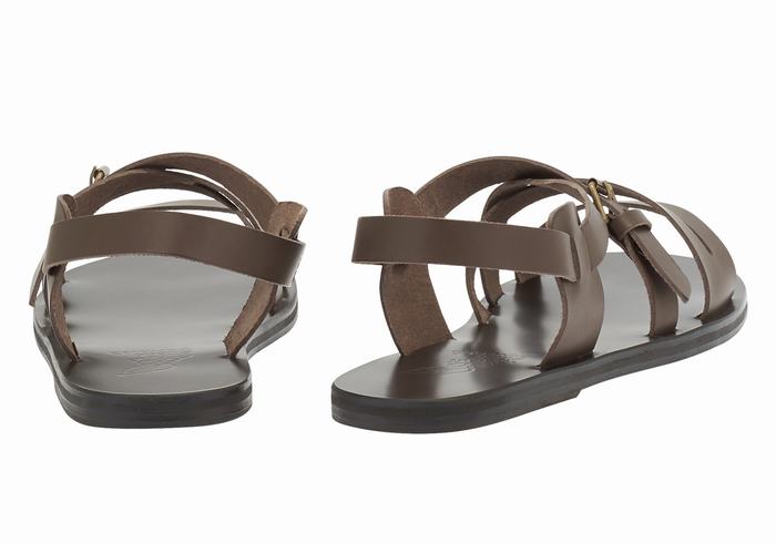 Sandały Casual Męskie Ancient Greek Sandals Hercules Leather Czekolada | JSS4438JV