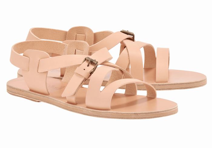 Sandały Casual Męskie Ancient Greek Sandals Hercules Leather Beżowe | TMF9883XF