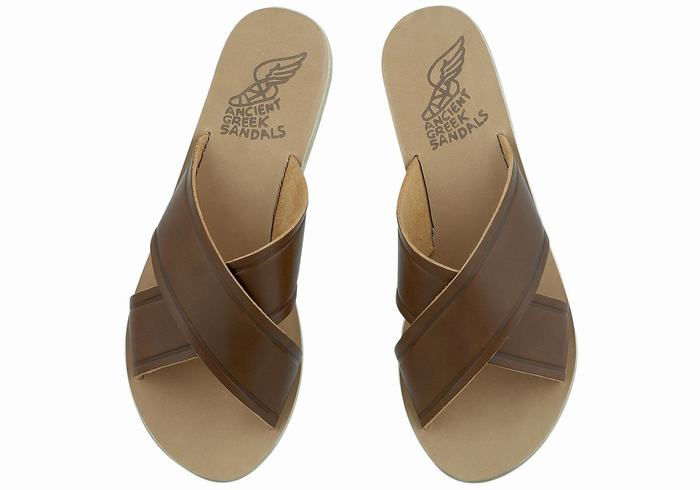 Sandały Do Wsuwania Damskie Ancient Greek Sandals Thais Ciemny Brązowe | QHW8723DD