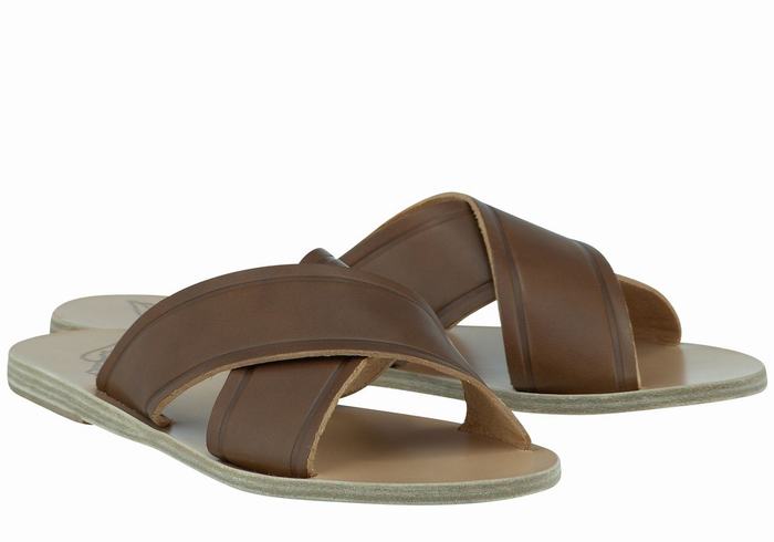 Sandały Do Wsuwania Damskie Ancient Greek Sandals Thais Ciemny Brązowe | QHW8723DD