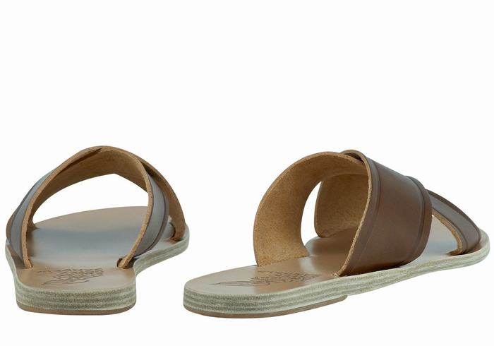 Sandały Do Wsuwania Damskie Ancient Greek Sandals Thais Ciemny Brązowe | QHW8723DD