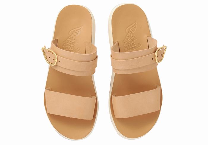 Sandały Do Wsuwania Damskie Ancient Greek Sandals Preveza Comfort Beżowe | PUY1165OT