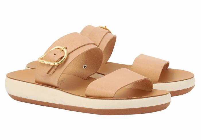 Sandały Do Wsuwania Damskie Ancient Greek Sandals Preveza Comfort Beżowe | PUY1165OT