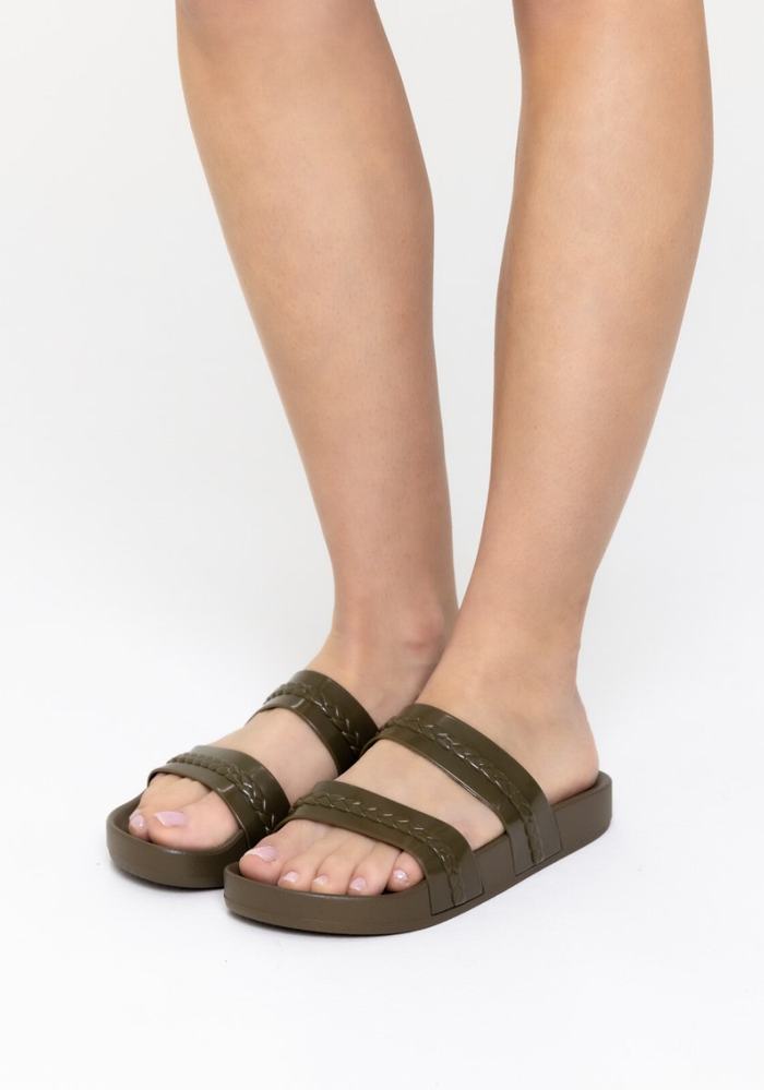 Sandały Do Wsuwania Damskie Ancient Greek Sandals Meli Ciemny Zielone | AUK8946ID