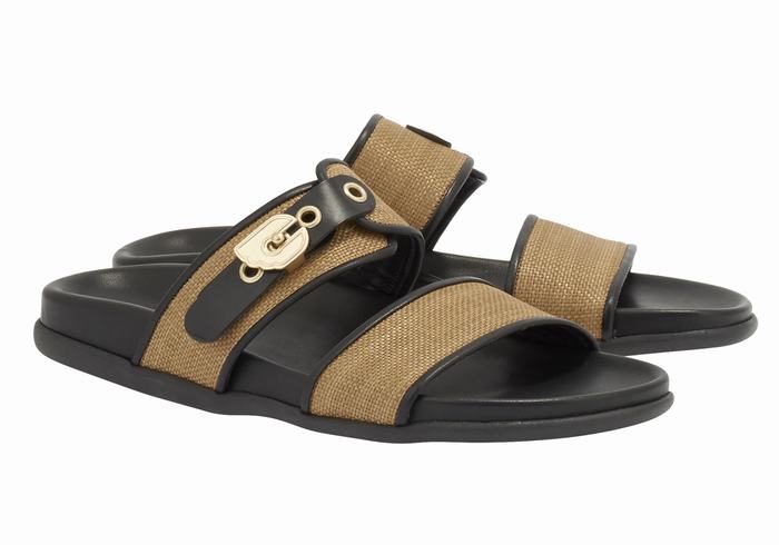 Sandały Do Wsuwania Damskie Ancient Greek Sandals Latria Brązowe Czarne | CSY2043CJ