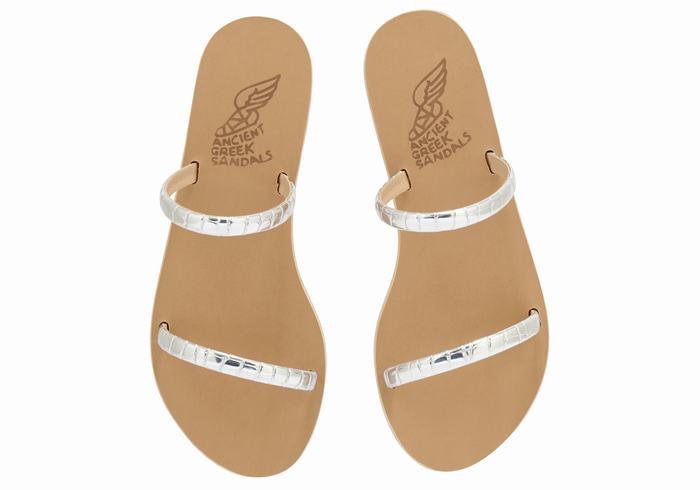 Sandały Do Wsuwania Damskie Ancient Greek Sandals Echidna Srebrne | ZKA6973WI