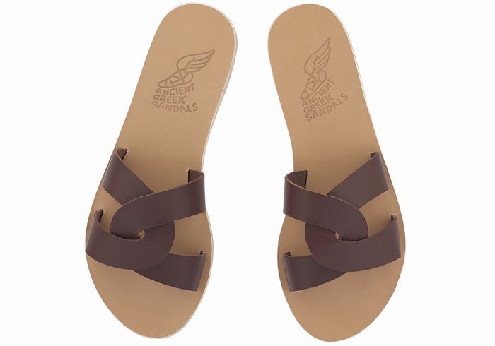 Sandały Do Wsuwania Damskie Ancient Greek Sandals Desmos Kawa | XWH7820YC