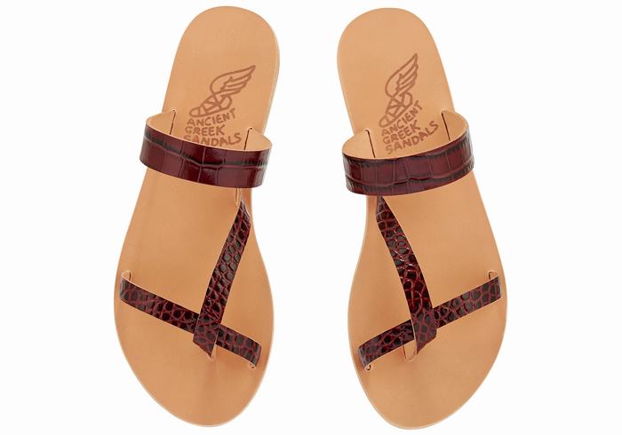 Sandały Do Wsuwania Damskie Ancient Greek Sandals Daphnae Ciemny Czerwone Czarne | TOU8193CY