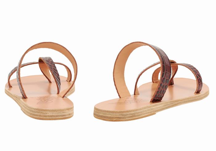 Sandały Do Wsuwania Damskie Ancient Greek Sandals Daphnae Ciemny Czerwone Czarne | TOU8193CY