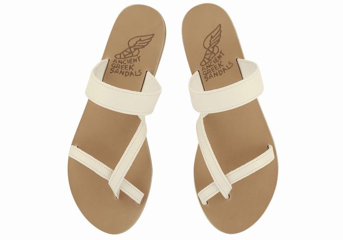 Sandały Do Wsuwania Damskie Ancient Greek Sandals Daphnae Leather Białe | BJJ1023NU