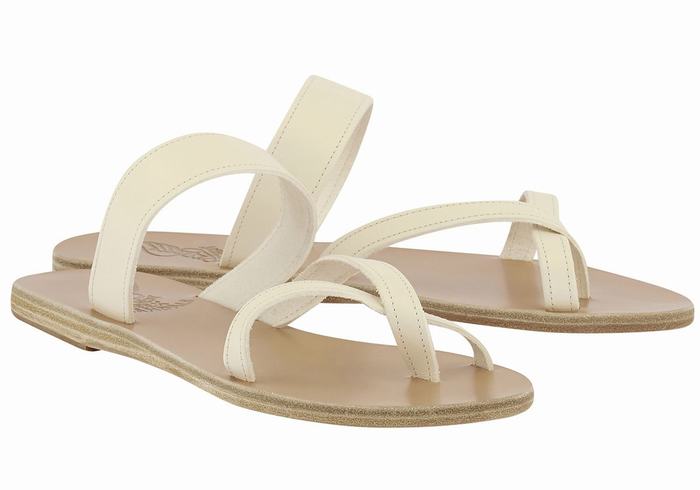 Sandały Do Wsuwania Damskie Ancient Greek Sandals Daphnae Leather Białe | BJJ1023NU